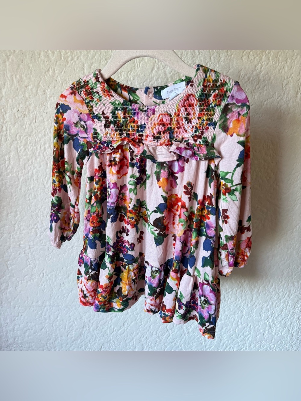 Angel Dear Smocked Dress Bamboo Autumn Rose size: 12-18 M